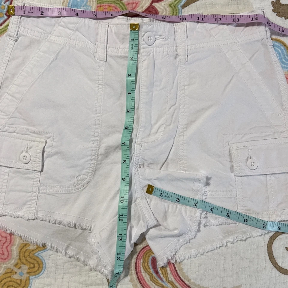 Pantalones Cortos American Eagle Años 90 Boyfriend Tiro Alto Blanco Carga Elastizados Mujeres 2 Foto 3 de 4