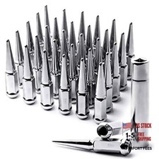 Wheel Spike Lug Nuts, 32 PCS Chrome M14x1.5 Chrome Spike Lug Nuts (Pack of 32)