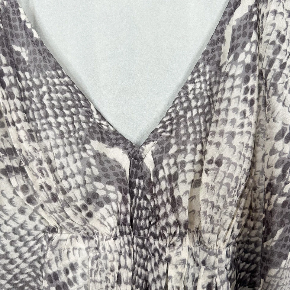 Vestido Diane Von Furstenberg Estampado Serpiente Fleurette Seda Gasa TALLA 14 Original $365 Foto 4 de 4