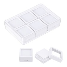 Jewelry Box 3.9x2.6x0.7 Inch 6 White Square Containers