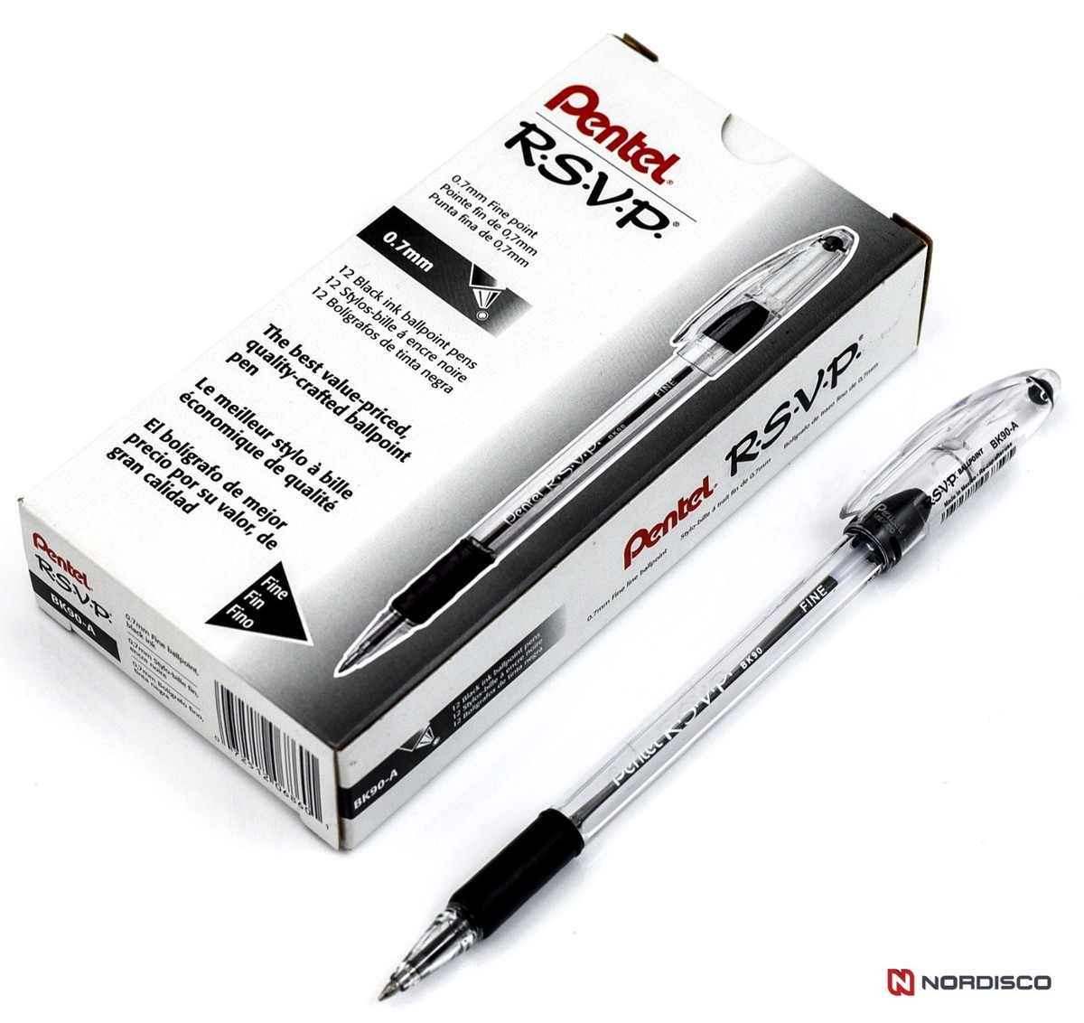 Pentel RSVP Fine BK90-A Black Ink Ballpoint Pen, Box of 12 Pens | eBay