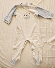 Strampler Schlafanzug mit Druckknöpfen im Schritt, Hippo, Unisex, Größe 74/80