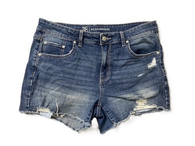 No Boundaries Damen Denim abgeschnittene Shorts abgenutzt ausgefranst W34 Größe 12