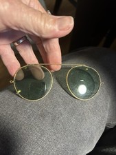 Vintage antique Steampunk Round FITOVER clip on Sunglasses