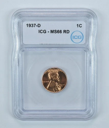1937-D Lincoln Wheat Cent MS66 RD ICG *1213