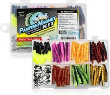82pc Panfish Magnet Kit, with A Longer Shad Dart Hook  70 Split Tail Grub Bodies