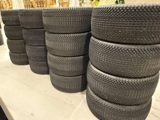  4 sets used JConcepts 3122 DETOX 1/8th Buggy Tires - 2 Blue, Green, Aqua