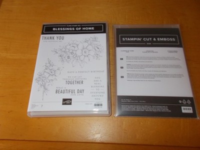 Stampin'Up! BLESSINGS OF HOME cling stamp set + FLOWERS OF HOME Dies NEW