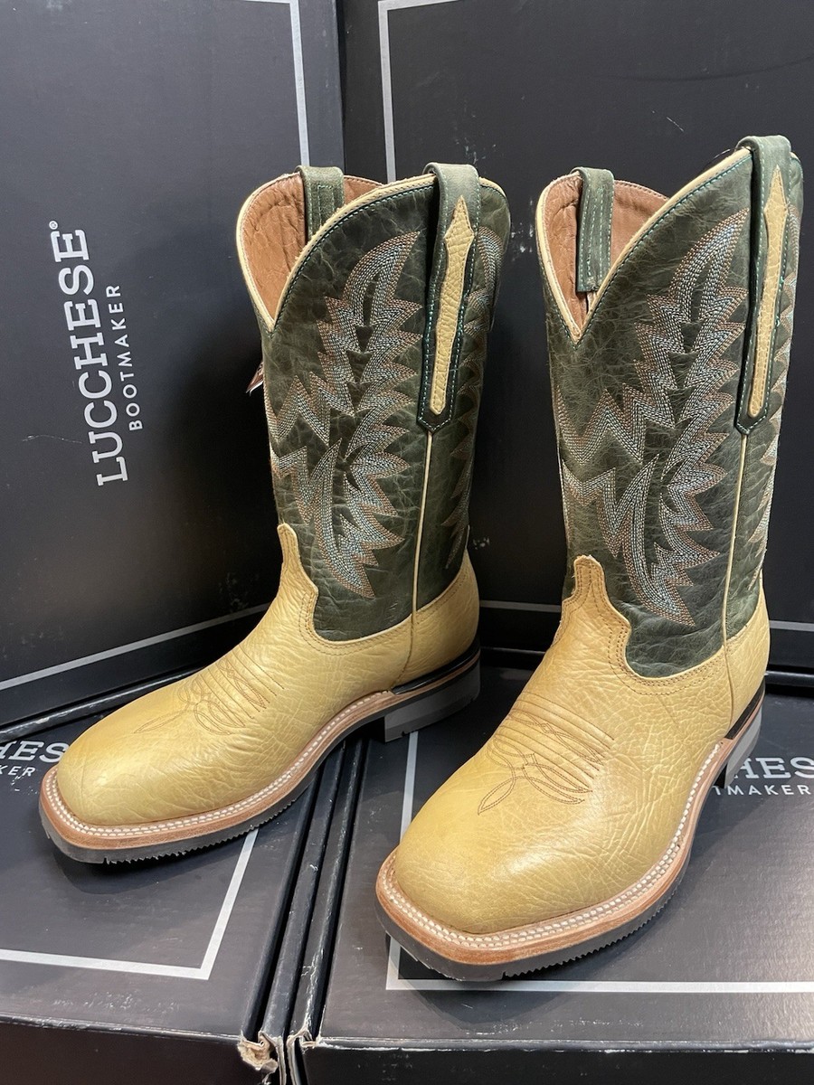 LUCCHESE MEN'S RUDY WESTERN BOOTS - SQUARE TOE Size 8 EE Last One