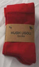 Hugh Ugoli Women's Bamboo-Blend Regular Dress Crew Socks 3-Pack CN6 Red