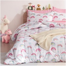 Kids Rainbow Bedding Set - Super Soft 5pc Comforter