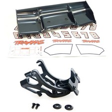 Traxxas 1/10 E-Revo Brushless *WING MOUNT, BLACK PLASTIC WING & DECALS * Spoiler