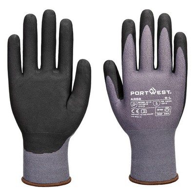 12 X Portwest A356 ESD 15 Nitril Essentiell Silikonfrei Handschuh Grau/Schwarz