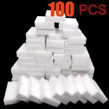 100 PCS Sponge Eraser BULK PACK Melamine Cleaning Foam 3/4" Thick Kitchen Bath