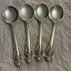 4 Stunning Grande Baroque by Wallace Sterling Silver Soup 6-1/4" 161.1g