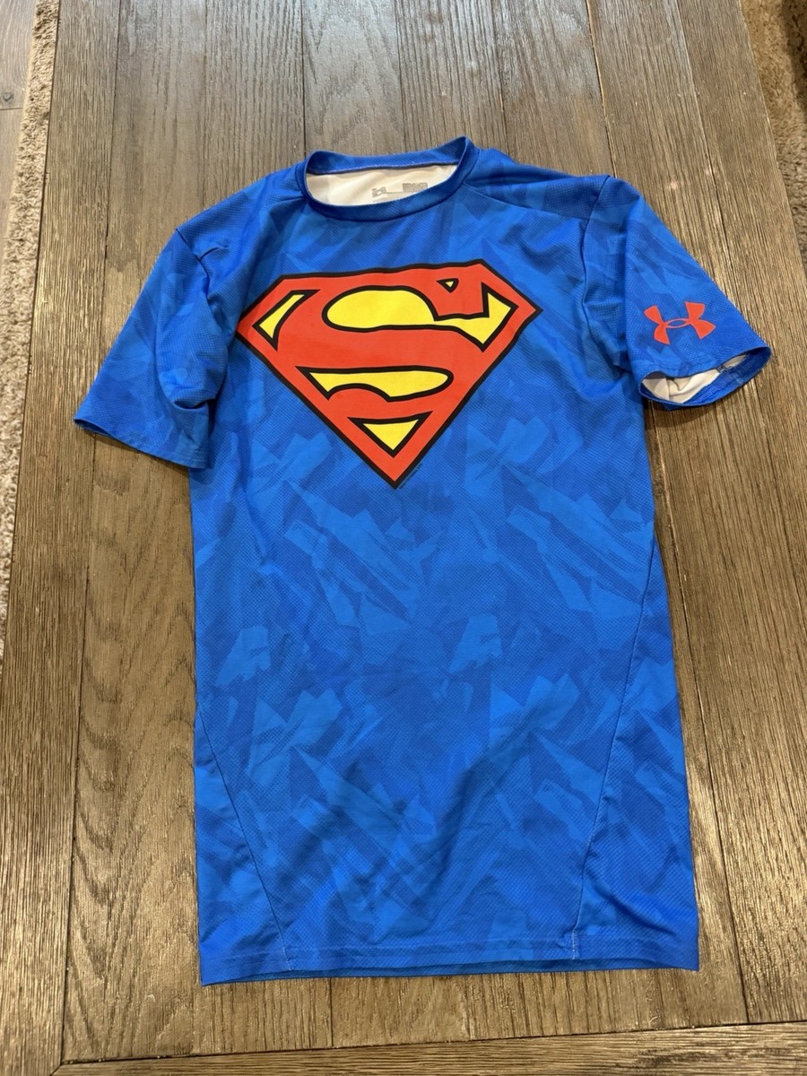 Mens Under Armour Superman Bodybuilding Spandex Compression Shirt
