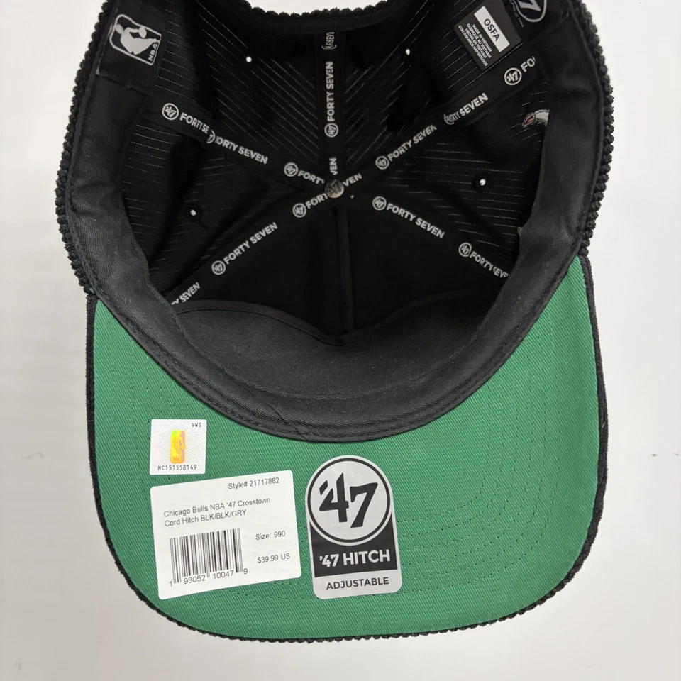 Gorra Chicago Bulls Snap Back Para Hombre Talla Única Negra NBA Baloncesto Cordón Script Foto 4 de 4