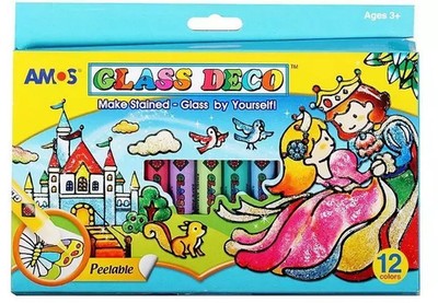 8802946500192 Farby witrażowe Glass Deco, 12 kolorów Euro-Trade