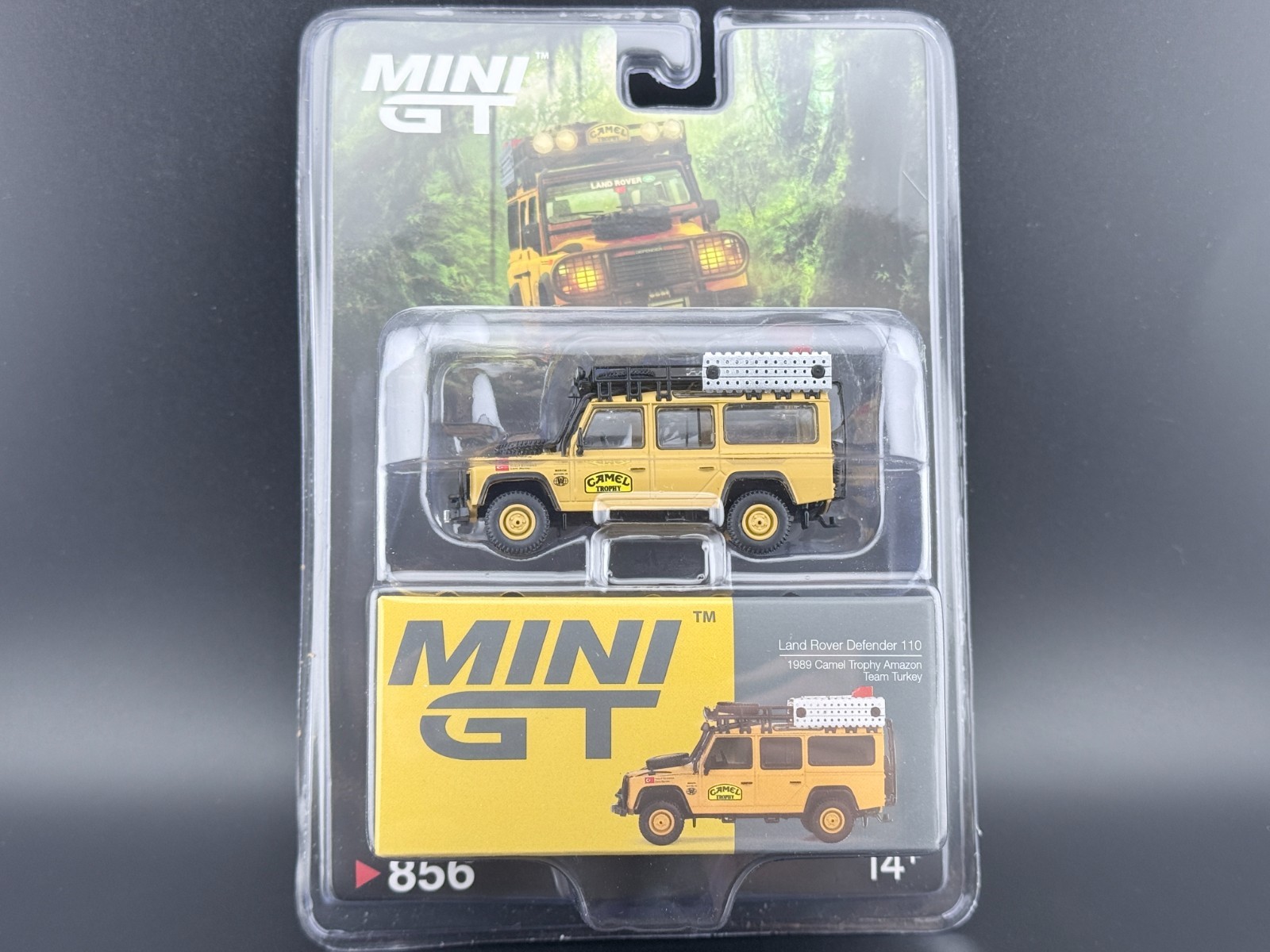 Mini GT Land Rover Defender 110 1989 Camel Trophy #856 1/64