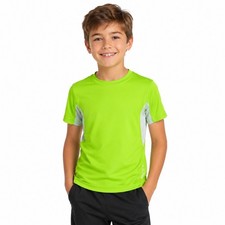 NWT ZeroXposur Boys Rash Guard Swim Shirt Sun Top Small Neon Green UPF 50