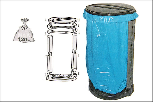 Müllsackständer 120 L - Gelber Sack Mülleimer Abfallsammler Müllbeutelständer - Bild 3 von 3