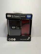 NIB WD MY PASSPORT Essential 500 GB GO USB 2.0 Ultra Portable Hard Drive 
