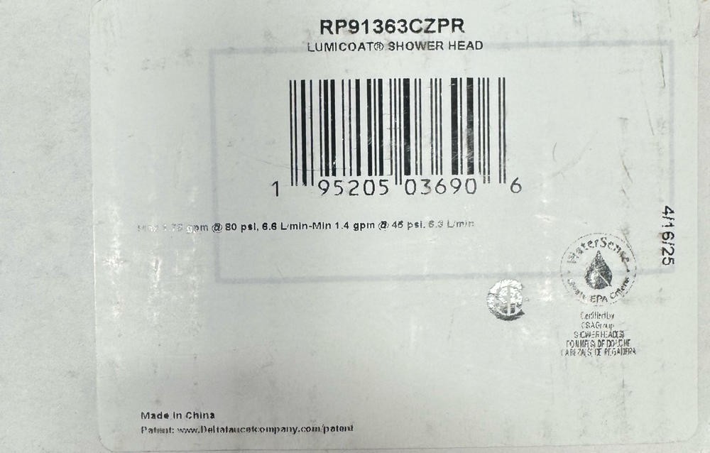 Delta RP91363CZPR Vero Showerhead, Lumicoat Champagne Bronze*NEW*