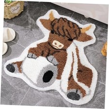 Highland Cow Bathroom Rug 24 Inch Funny Bath Mat Decorative Western Cute