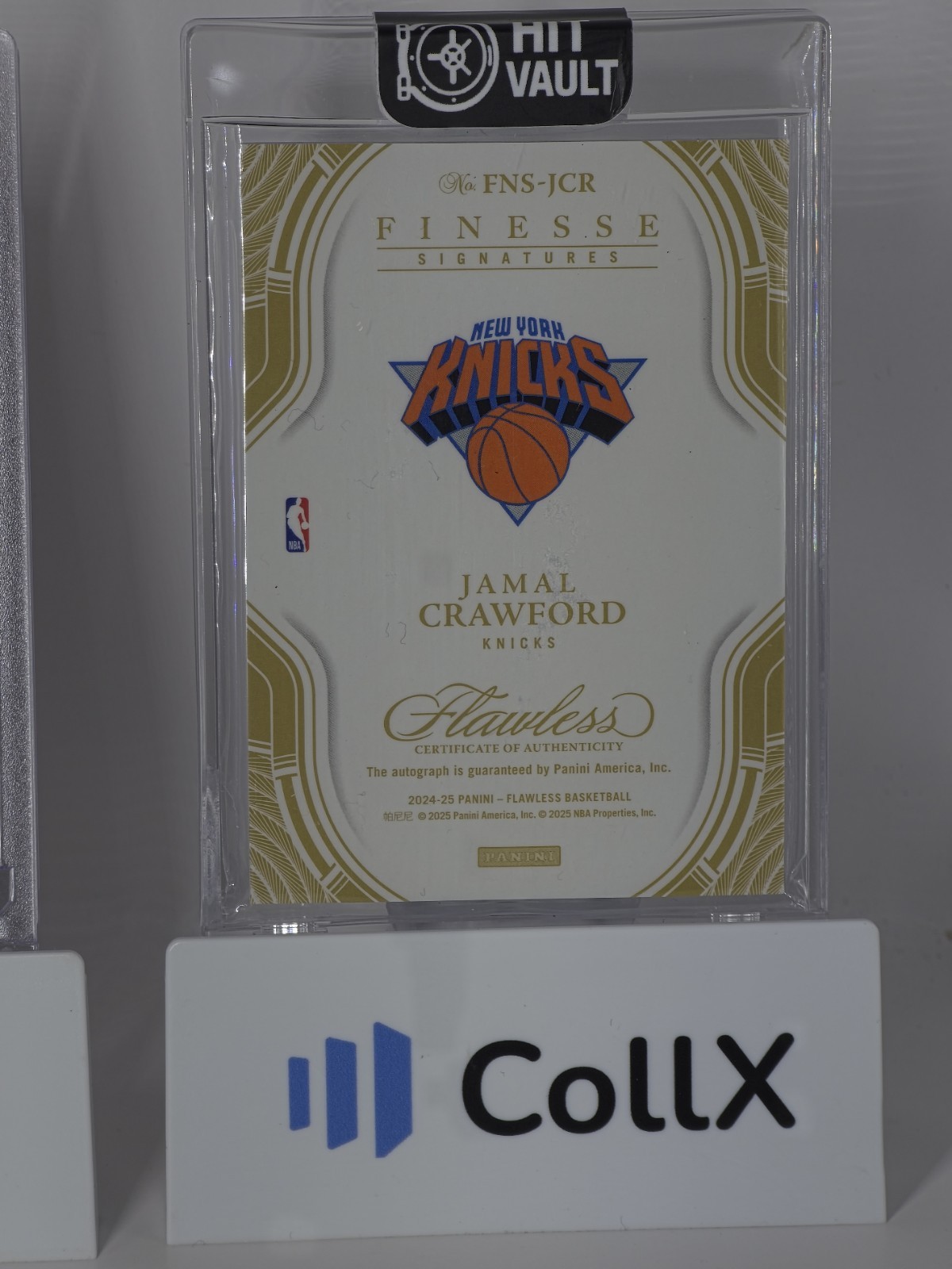 Panini 2024-25 Flawless Jamal Crawford Auto Blue /8 Knicks #FNS-JCR view 2