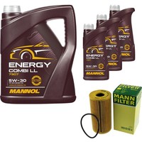 Mann Inspektionspaket 5L Mannol Energy 5W-30 FüR Nissan Qashqai +2 I 2.0 Dci AWD