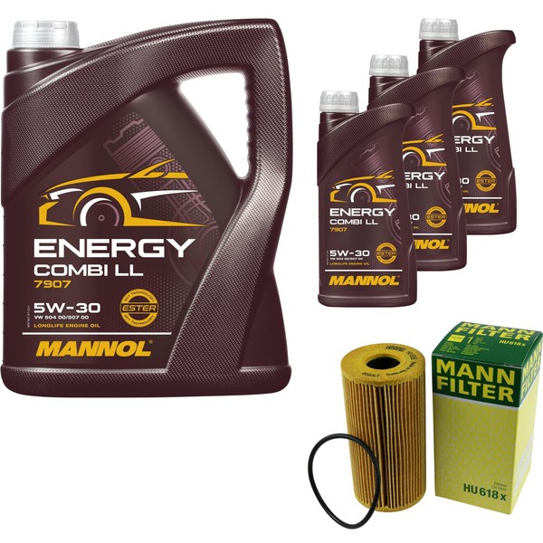 Mann Inspektionspaket 5L Mannol Energy 5W-30 FüR Nissan Qashqai +2 I 2.0 Dci AWD-image