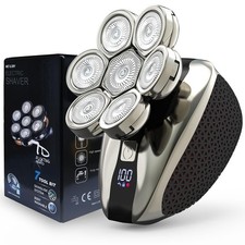 7D Head Shavers for Bald Men, Water Proof Electric Razor for Men with LED Dis...