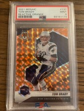 2021 Panini Mosaic Tom Brady #137 Mosaic Reactive Orange Prizm PSA 9 Mint