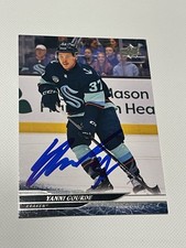 Yanni Gourde Signed Card Upper Deck UD JSA COA IP Auto Seattle Kraken a