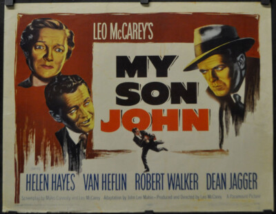 MY SON JOHN 1952 ORIGINAL 22X28 MOVIE POSTER ROBERT WALKER HELEN HAYES