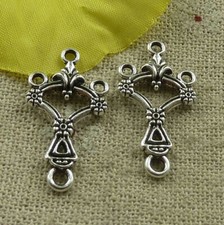 Free Ship 168 pcs tibetan silver earring connectors 27x14mm L-4561