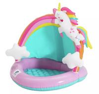 Chad Valley Baby Unicorn Shaded Paddling Pool - 28 Litres