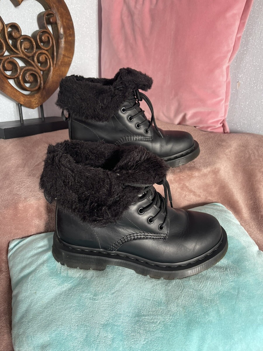 Martens 1460 Serena Collar Damen Black Ankle Boots Size UK - Main Image