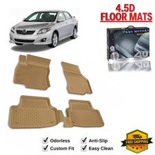 Premium Floor Mats Liner For Toyota Corolla 2007-2012 Tpe All Weather Beige Premium Floor Mats Liner For Toyota Corolla 2007-2012 Tpe All Weather Beige
