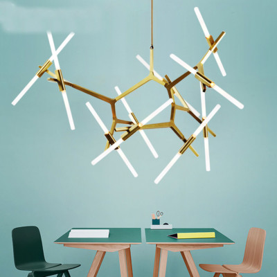 Industrial Modern Metal Glass Branch Chandeliers Lighting Pendant Ceiling Light 