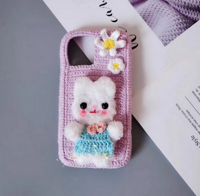 Bunny DIY Knitted Phone Case Finished Handmade Customized Knitwear Phone Case