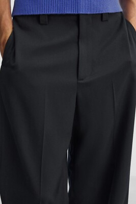 ZARA×ハリー・ランバート　ワンタックスラックス Zara x Harry Lambert Relax Fit Suit Trousers Navy Blue Size W32