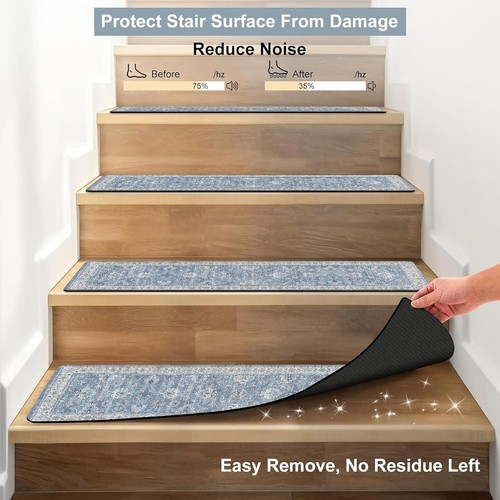 Versatile 15PCS Non-Slip Stair Covers – Neoprene Carpet for All Smooth Surfaces - Picture 6 of 10