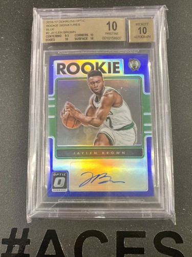 Jaylen Brown [Blue] #2 2016 Panini Donruss Optic Rookie Signatures card