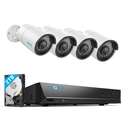5MP PoE Security Camera System 8CH NVR Surveillance Video Reolink RLK8-410B4-5MP