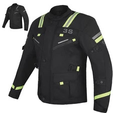 3S ADVENTURE MOTORCYCLE MOTORBIKE WATERPROOF TOURING JACKET - MEN - CE ARMOR