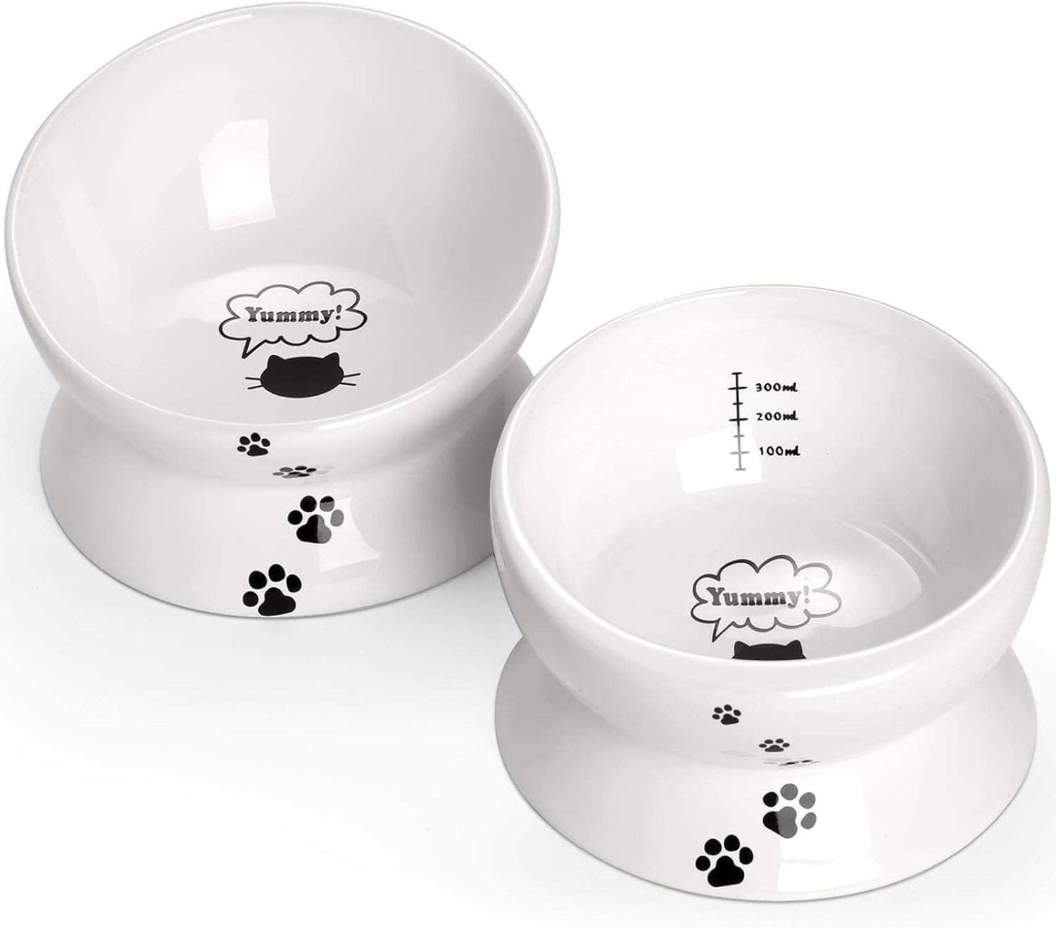 Ciotole per Gatti, Ciotole per Gatti Rialzate 2Pcs Set, Ciotola Del Cibo & D'Acq
