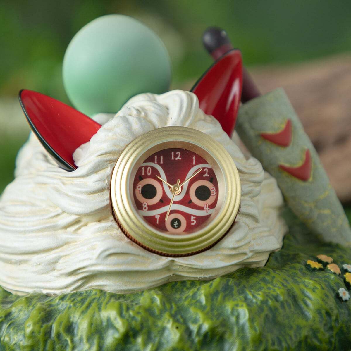 ま*ん様 marchenromanticahirokotokumineメルヘンテ Ghibli Princess Mononoke San Mask Clock Kodama Figure Sanei Desk