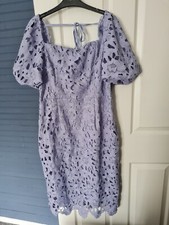 Size 12 LIPSY Blue Square Neck Puff Sleeve Occasion Dress, BNWT, Open To Offers!