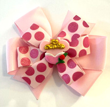 Beautiful Minnie Mouse and Red Rose from Beauty and the Beast inspired hairbow.
